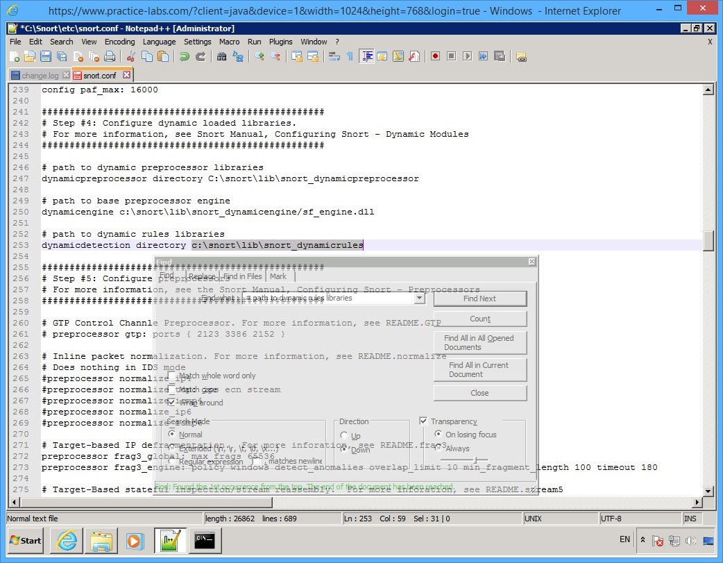 Practice Labs screenshot.